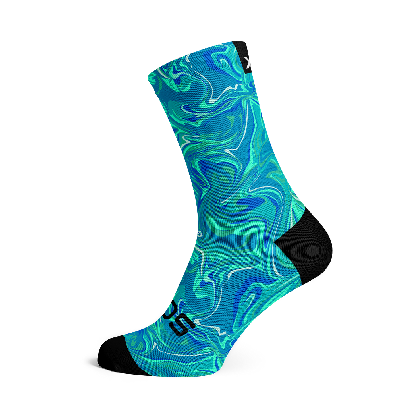 Marble Blue Casual Crew Socks